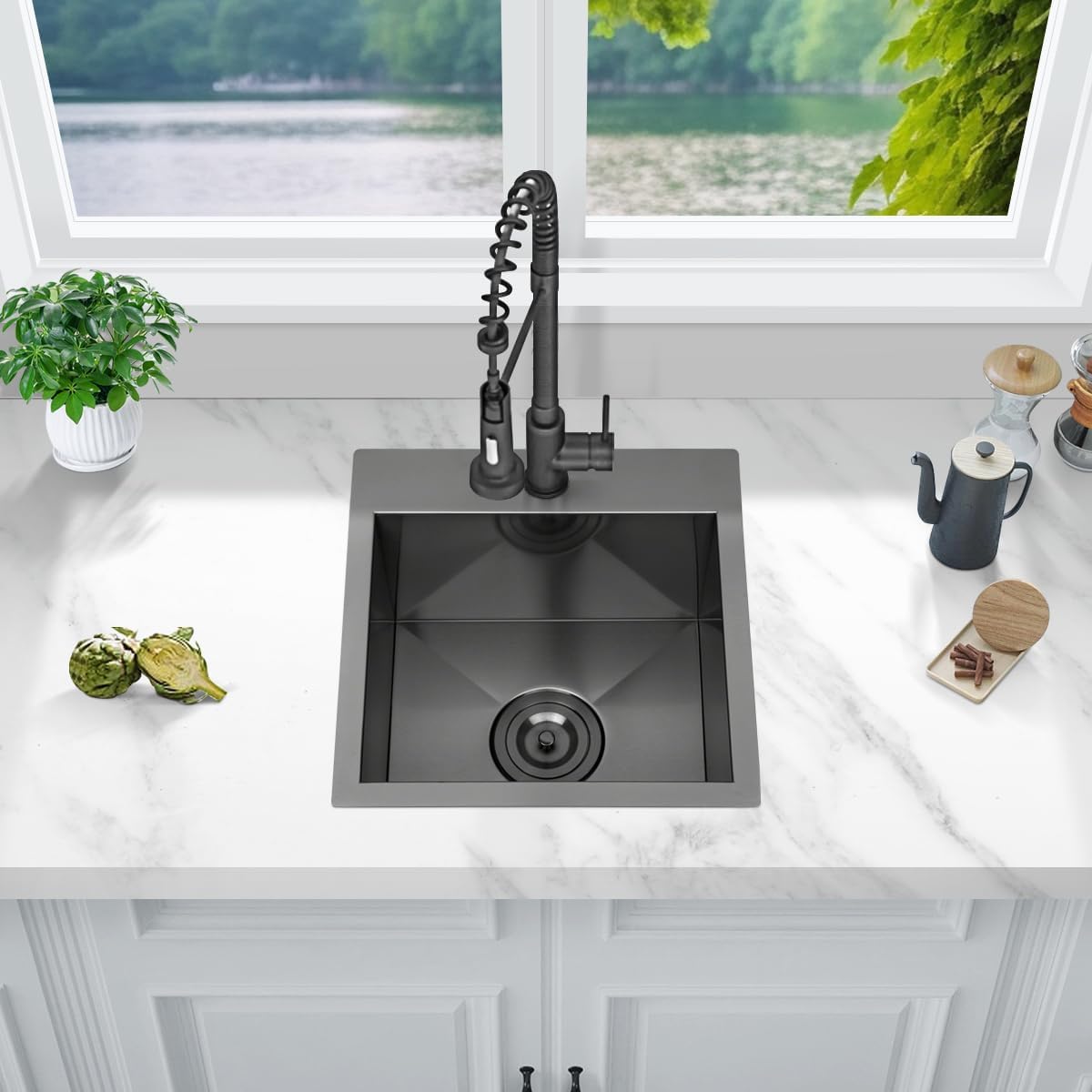 15*15*9 SINK - BLACK